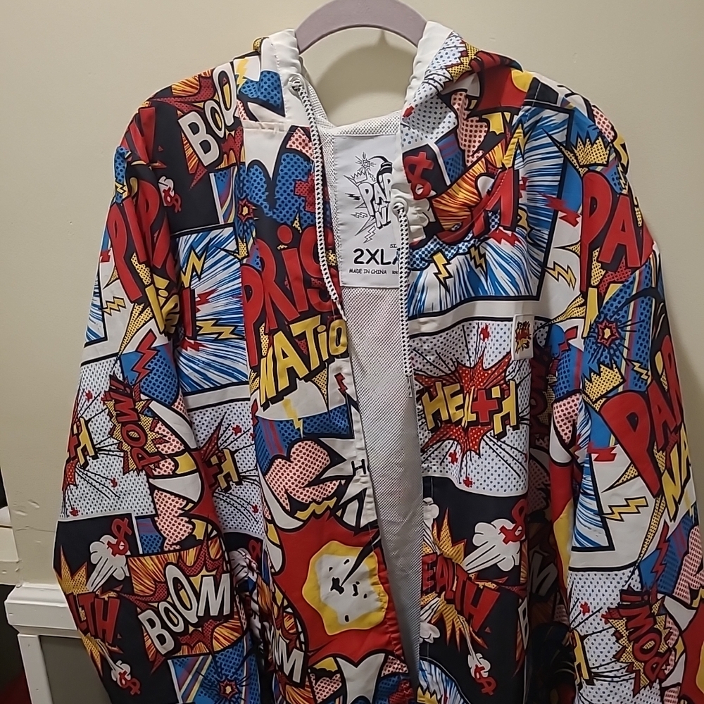 Parish Nation Comic Graphic Wind Breaker Adult size 3XL - Picture 2 of 9